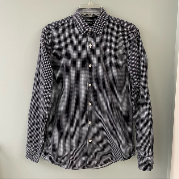 Mens Tiger of Sweden blue & white polka dot shirt - Picture 1 of 10